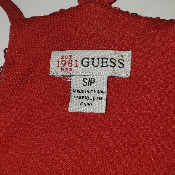 Guess Red Sequin Camisole Top - Picture 3 of 7